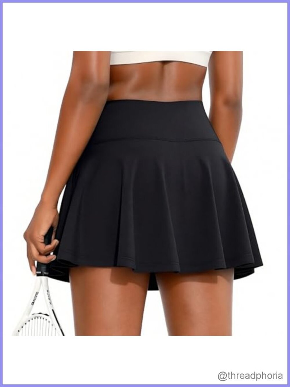 High Waisted Pleated Tennis Skort with Pockets, Built-In Shorts, Quick-Dry